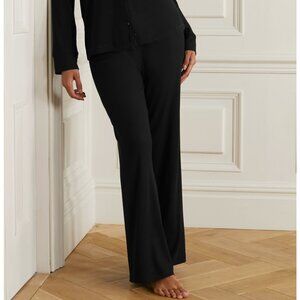 Black Women's Wide-Leg Lounge Pants